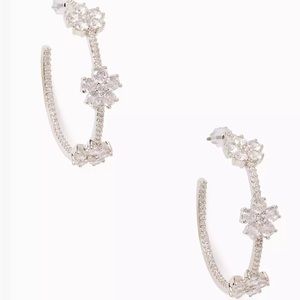NWT KATE SPADE Gleaming Gardenia Flower Hoops